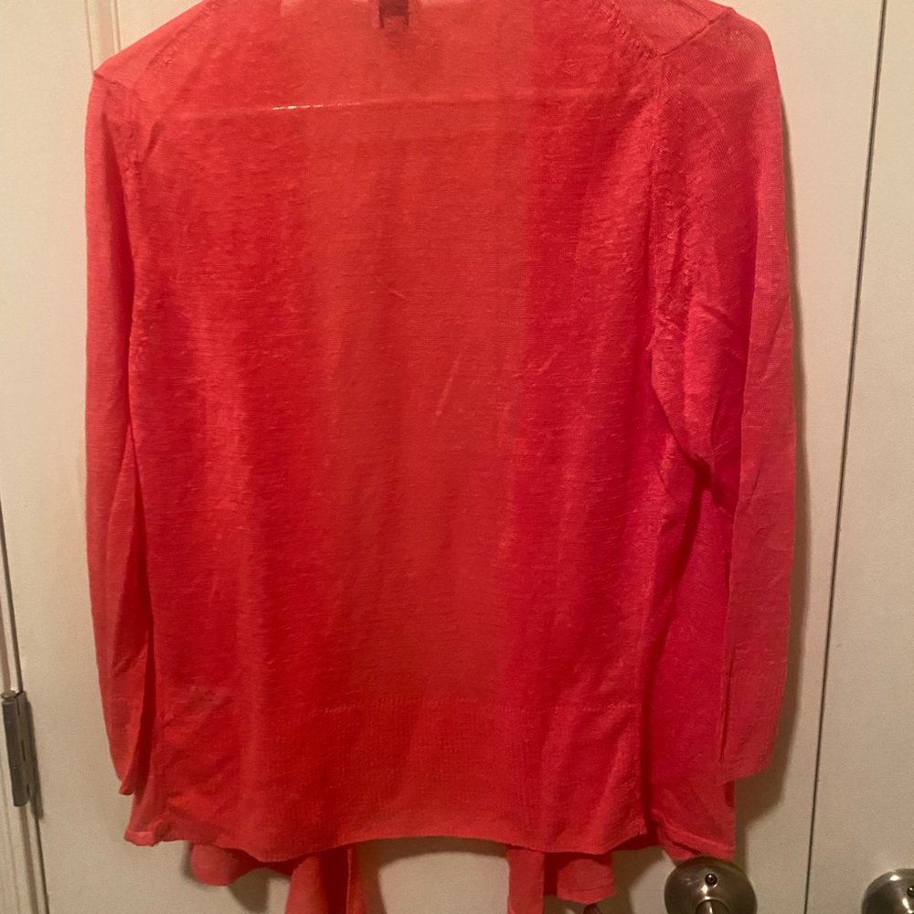 NIC+ZOE Open-Front Red Cardigan-Size L - Picture 2 of 3